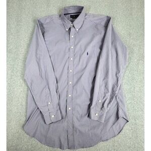 Ralph Lauren Shirt Mens XLT Purple Gingham Performance Button Down Long Sleeve
